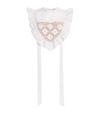 Self-portrait Crochet Lace Blouse In White