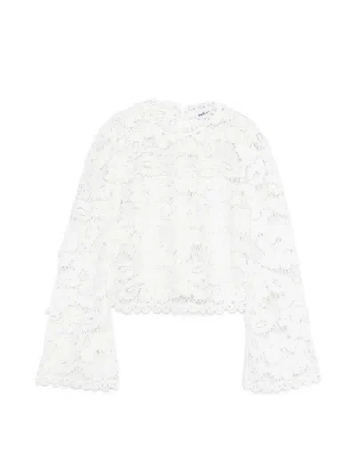 Self-portrait Crochet Lace Top In White