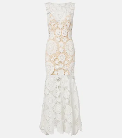 Self-portrait Crochet Maxi Dress In White