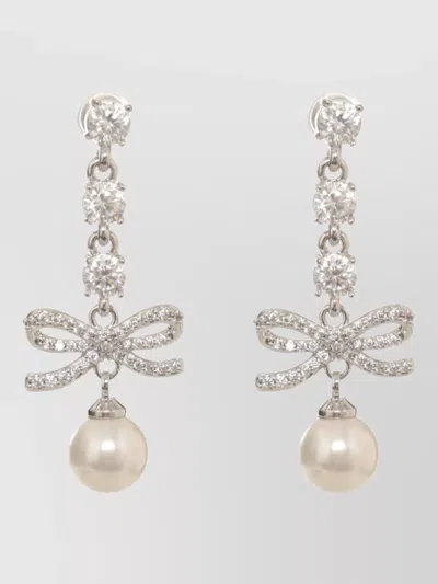 Self-portrait Bow-charm Earrings In Silver