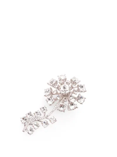 Self-portrait Crystal Brooch In Metallic
