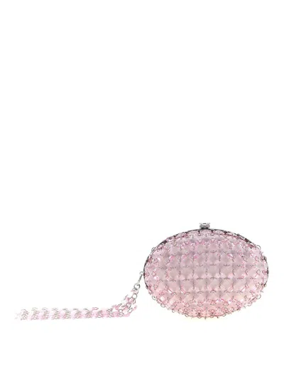 Self-portrait Crystal Chain' Clutch In Nude