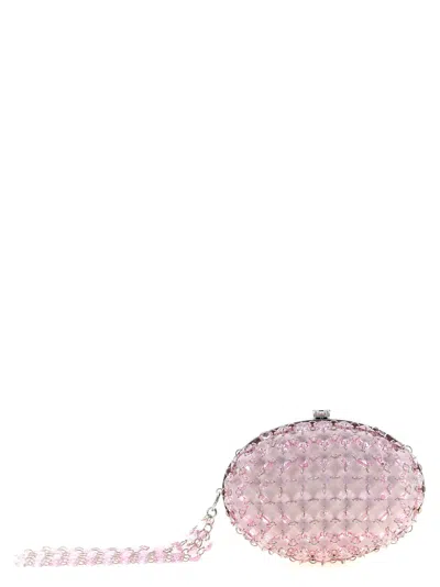 Self-portrait Crystal Chain Clutch In Pink