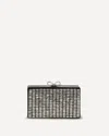 Self-portrait Crystal Chainmail Clutch In Argento