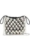Self-portrait Silver Crystal Chainmail Mini Bag In Multi
