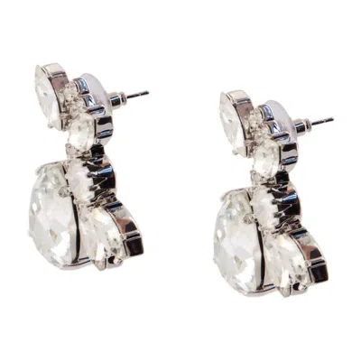 Self-portrait Crystal Cluster Earrings In Silver
