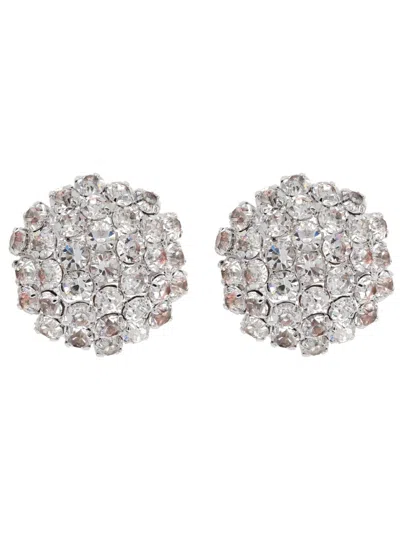 Self-portrait Crystal Cluster Stud Earrings In Silver