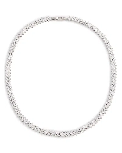 Self-portrait Crystal Collar Necklace, 15.78 In Metallic