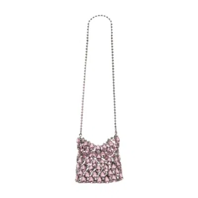 Self-portrait Crystal Crossbody Bag In Pink