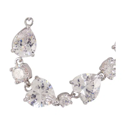 Self-portrait Crystal Droplet Bracelet In White