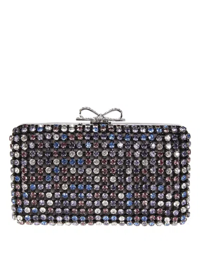 Self-portrait Crystal Embellished Clutch Bag In Multicolor
