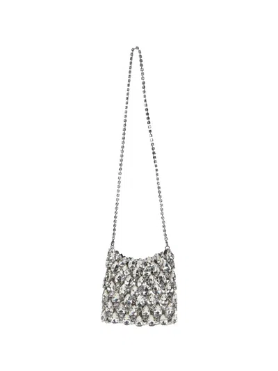Self-portrait Crystal Embellished Clutch In Silver