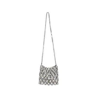 Self-portrait Crystal Embellished Clutch In Silver
