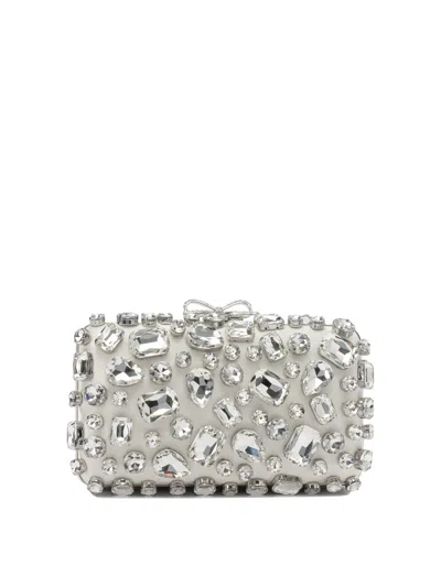 Self-portrait Crystal Embellished Clutch In White
