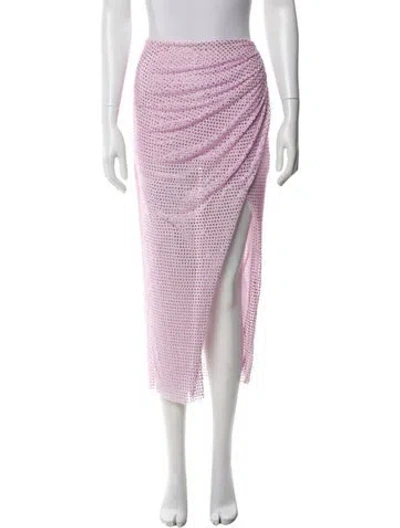 Pre-owned Self-portrait Crystal Embellishments Midi Length Skirt W/ Tags In Purple