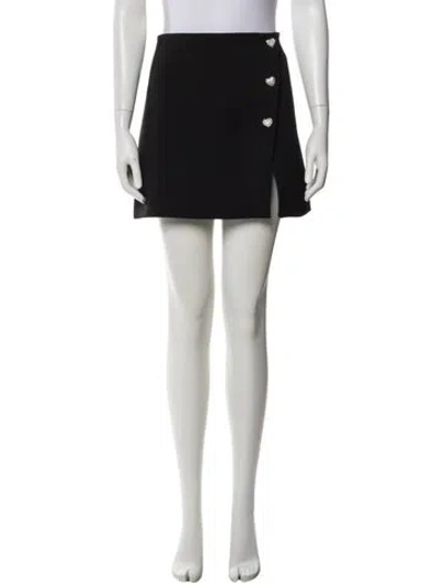 Pre-owned Self-portrait Crystal Embellishments Mini Skirt In Black