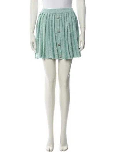 Pre-owned Self-portrait Crystal Embellishments Mini Skirt W/ Tags In Green