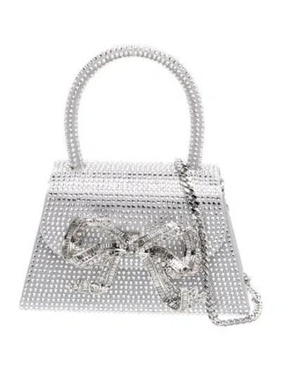 Pre-owned Self-portrait Crystal Evening Bag In Silver