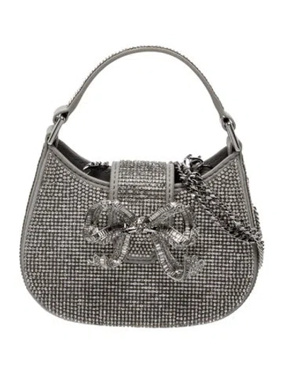 Pre-owned Self-portrait Crystal Evening Bag W/ Tags In Silver