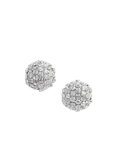 Self-portrait Crystal-embellished Flower Earrings In Metallic