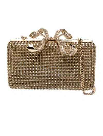Pre-owned Self-portrait Crystal Minaudière In Neutral