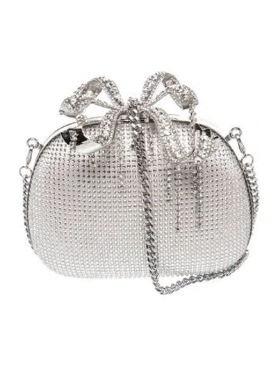 Pre-owned Self-portrait Crystal Minaudière W/ Tags In Silver