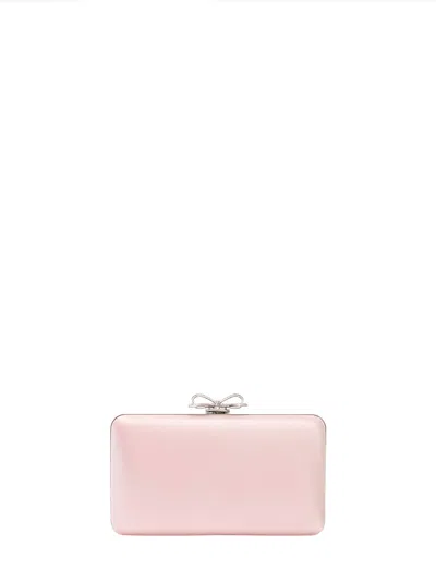 Self-portrait Crystal Pavé Bow Clutch In Pink