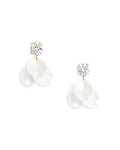 Self-portrait Crystal Petal Earrings In White