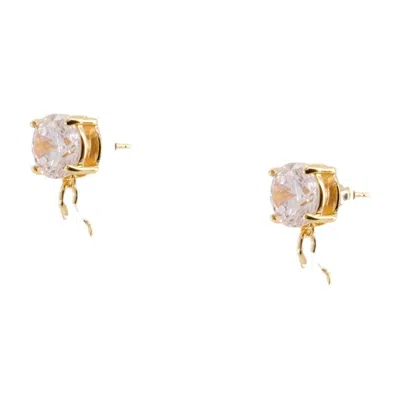 Self-portrait Crystal Petal Earrings In Gold