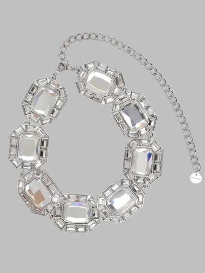 Self-portrait Crystal Statement Necklace In Silver