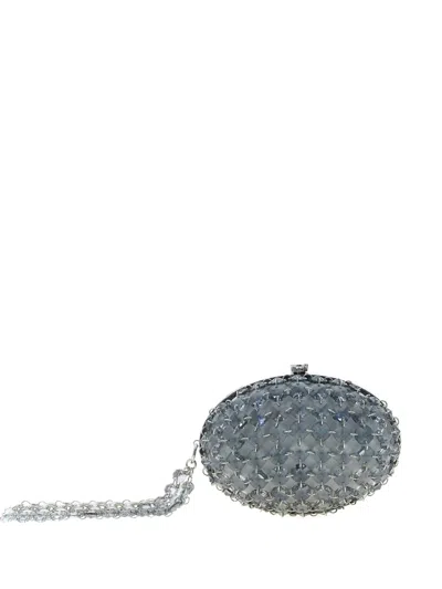 Self-portrait Crystal-chain Clutch Bag In Blue