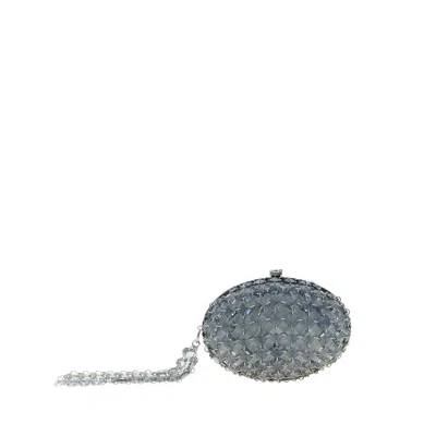 Self-portrait Crystal-chain Clutch Bag In Purple