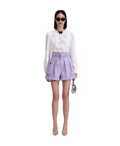 Self-portrait Crystal-embellished Blouse In Multi