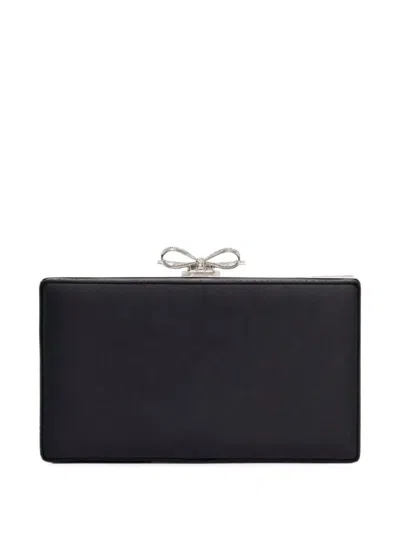 Self-portrait Crystal-embellished Bow Clutch Bag In Pattern