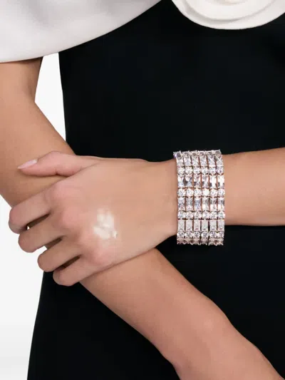 Self-portrait Crystal-embellished Bracelet In Metallic