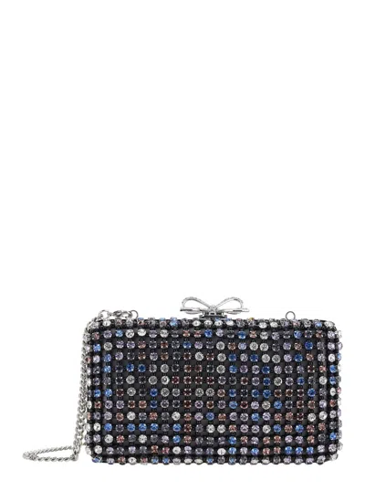 Self-portrait Crystal-embellished Clutch In Multicolor