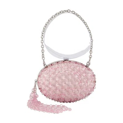 Self-portrait Crystal-embellished Clutch  Pink