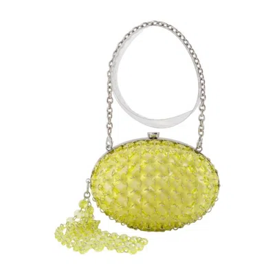 Self-portrait Crystal-embellished Clutch  Yellow