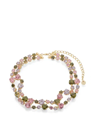 Self-portrait Crystal-embellished Double-strand Necklace In Multi