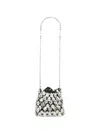 Self-portrait Crystal-embellished Drawstring Backpack In Silver