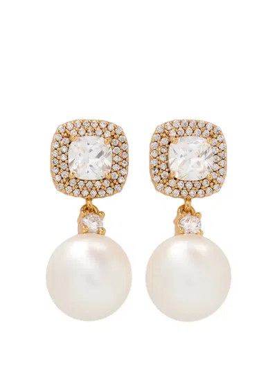 Self-portrait Crystal-embellished Earrings In Gold