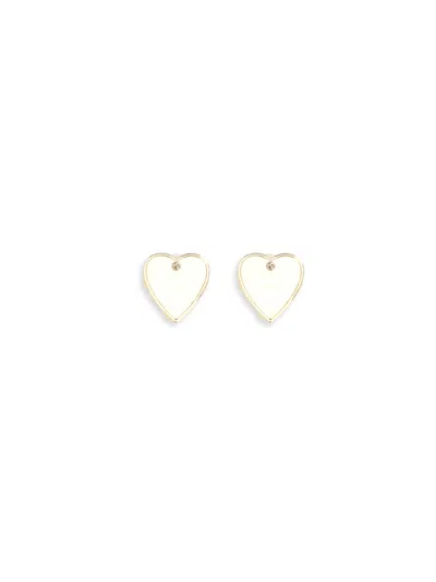 Self-portrait Crystal-embellished Heart Earrings In Gold