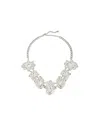 Self-portrait Silver Crystal Cluster Necklace In Metallic