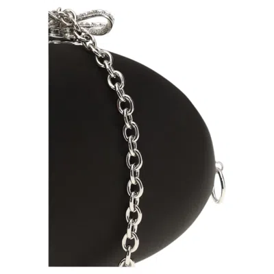 Pre-owned Self-portrait Crystal-embellished Satin Clutch � Black