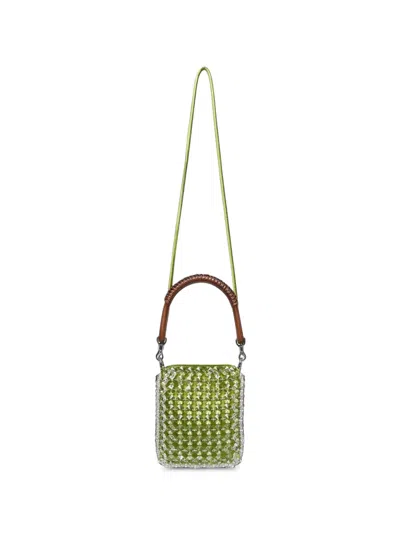 Self-portrait Crystal-embellished Shoulder Bag In Red