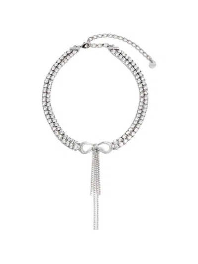 Self-portrait Crystal-embellishednecklace In Metallic