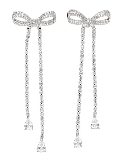 Self-portrait Dangling Crystal Embellished Earrings In Metallic