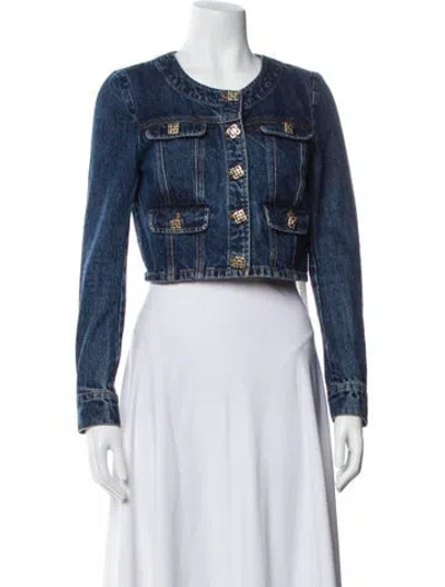 Pre-owned Self-portrait Denim Jacket In Blue