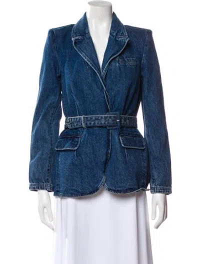 Pre-owned Self-portrait Denim Jacket In Blue
