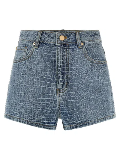 Self-portrait Denim Shorts In Blue